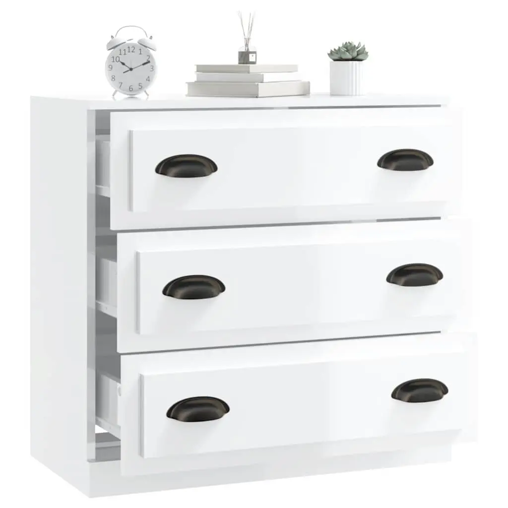 High Gloss White Sideboard Cabinet with Ample Storage
