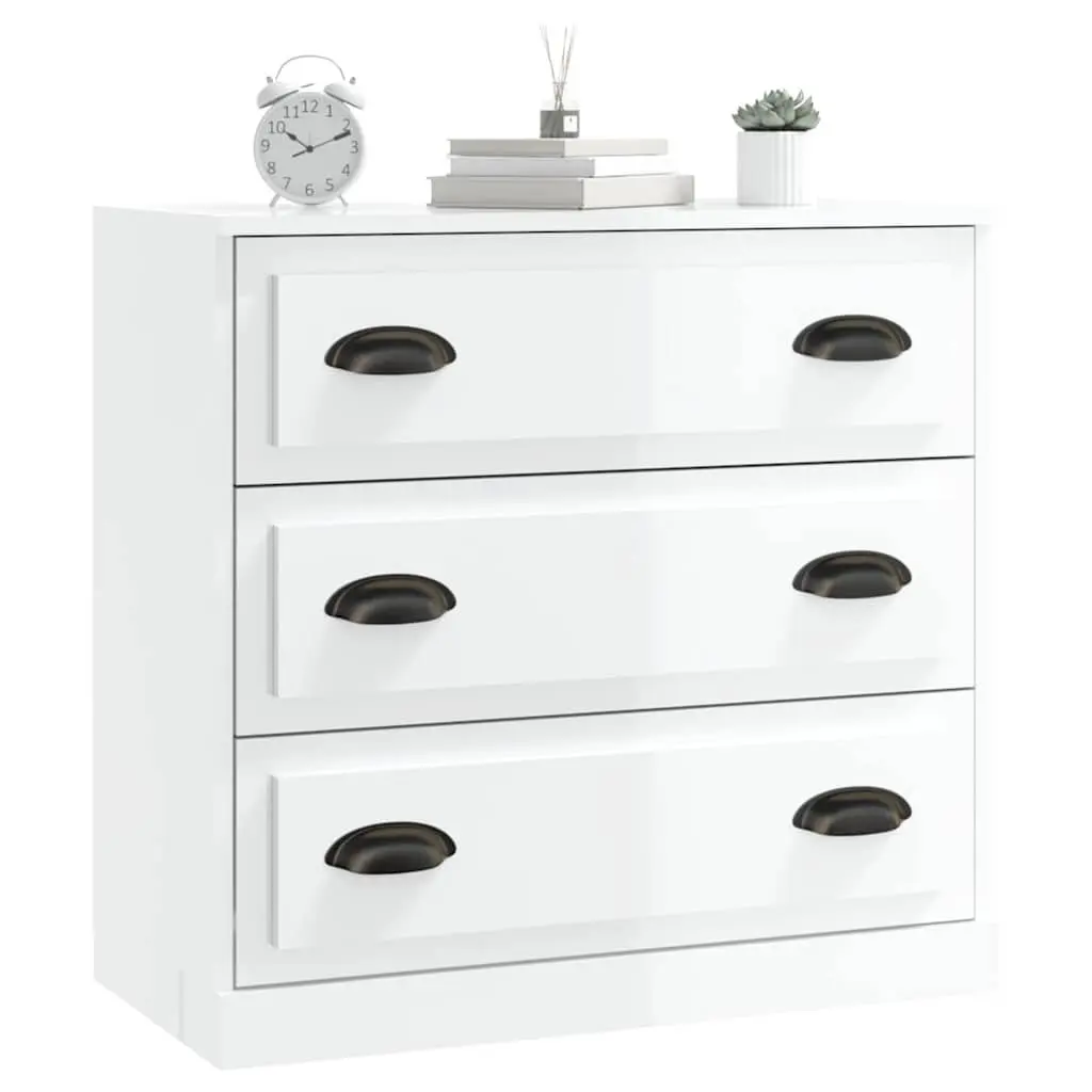 High Gloss White Sideboard Cabinet with Ample Storage