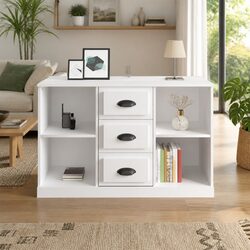 High Gloss White Storage Cabinet with Ample Space
