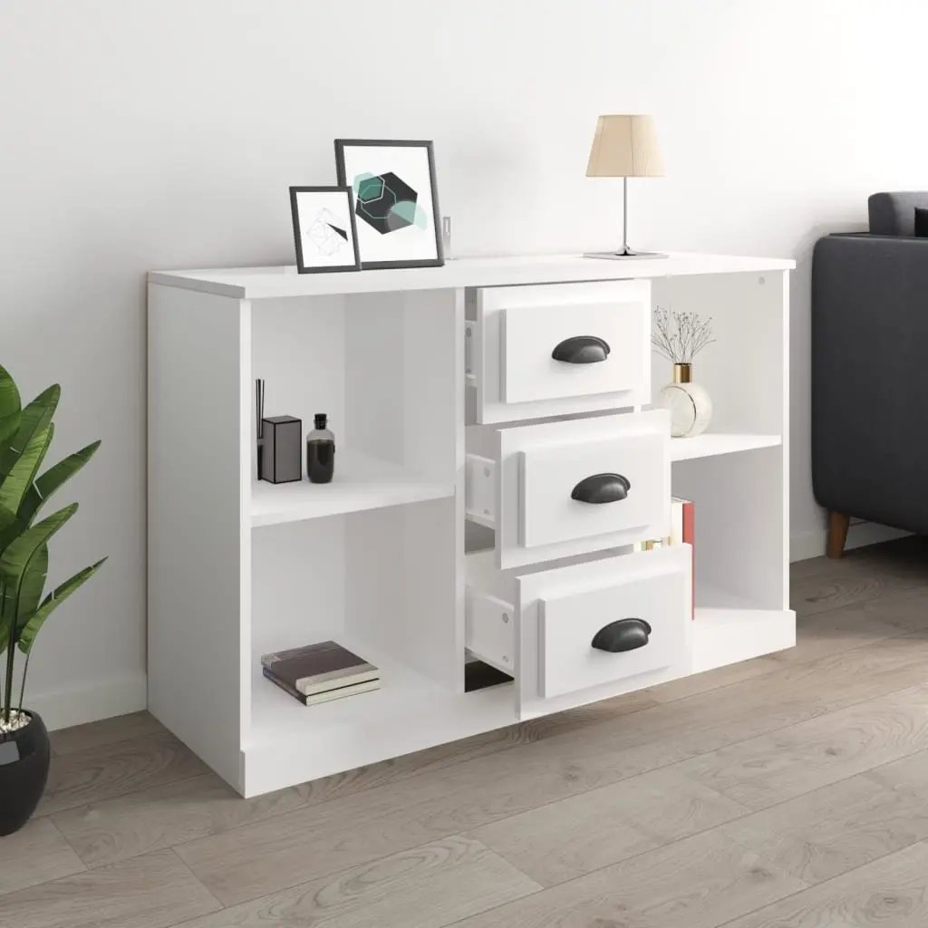 High Gloss White Storage Cabinet with Ample Space