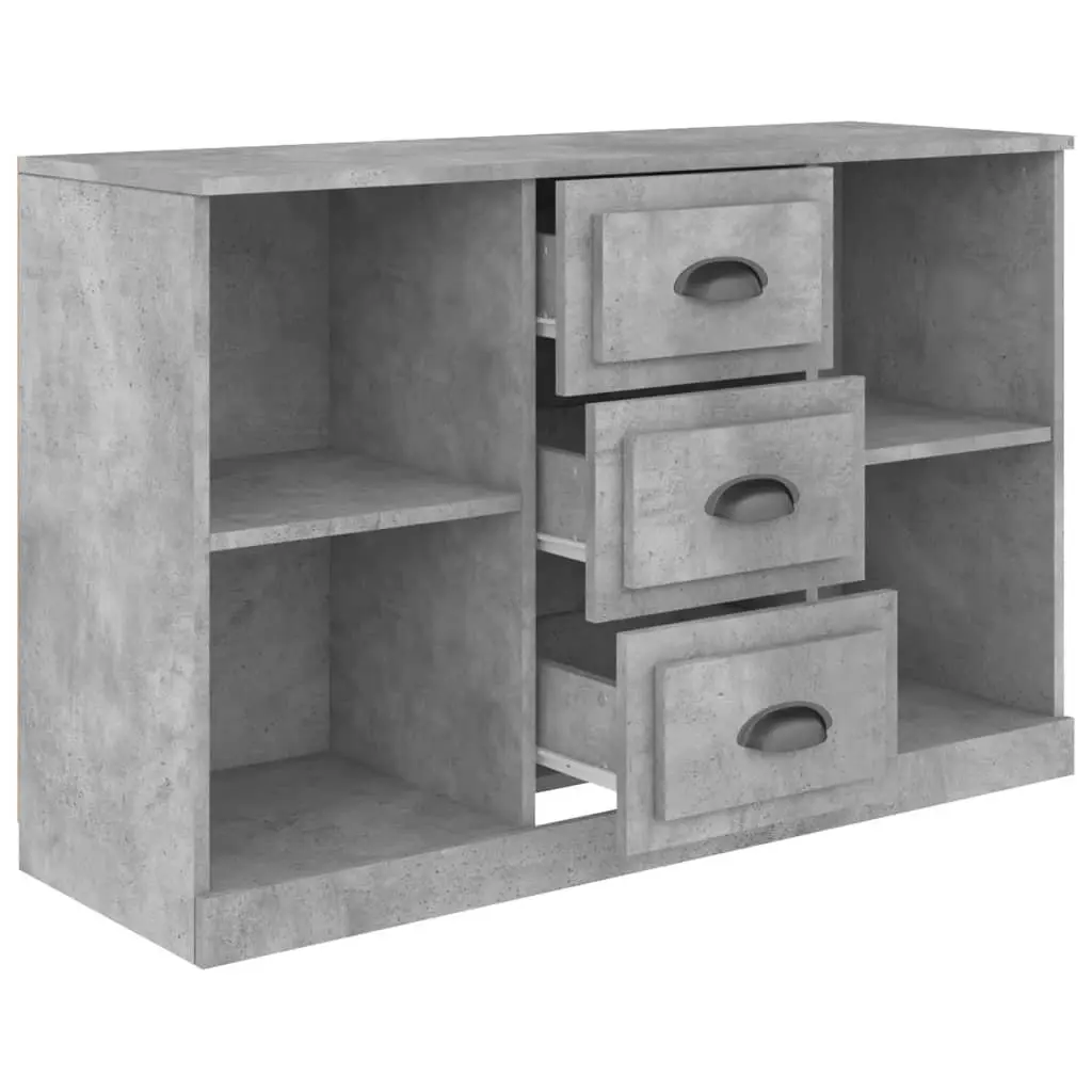 Grey Sideboard Storage Cabinet Engineered Wood Buffet Console Table Furniture