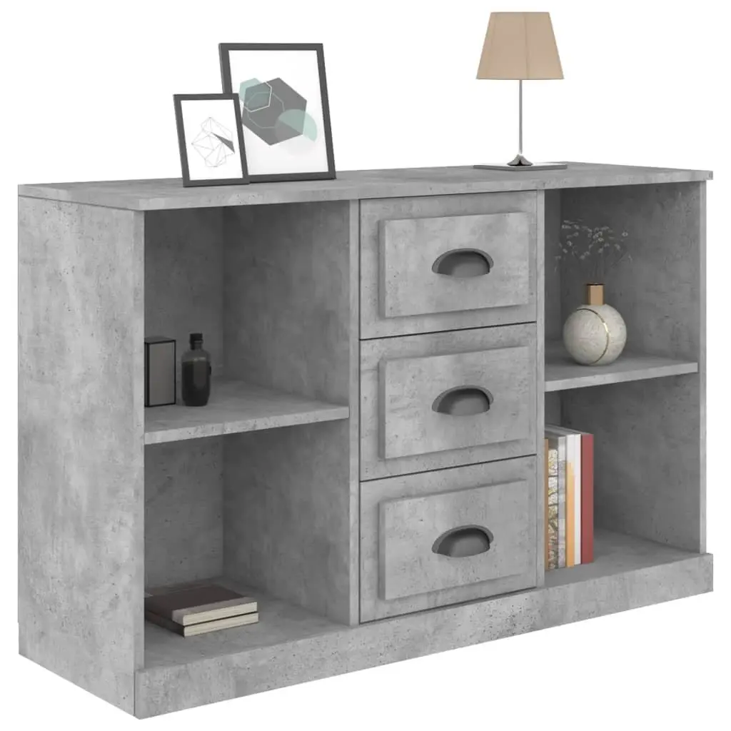 Grey Sideboard Storage Cabinet Engineered Wood Buffet Console Table Furniture