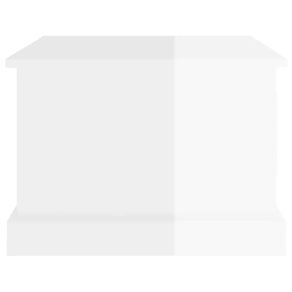High Gloss White Coffee Table with Storage Drawer 50x50x35 cm