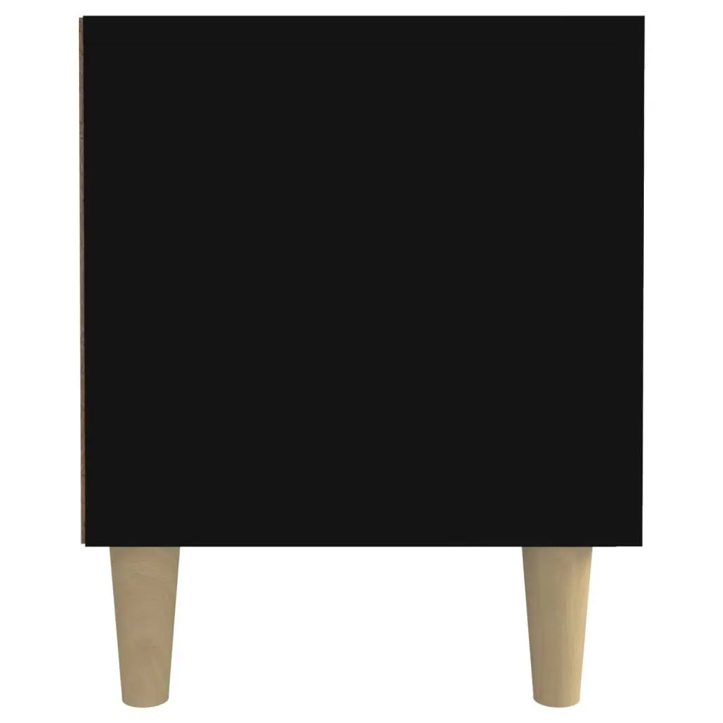 Black 180cm TV Cabinet with 4 Doors & Compartments