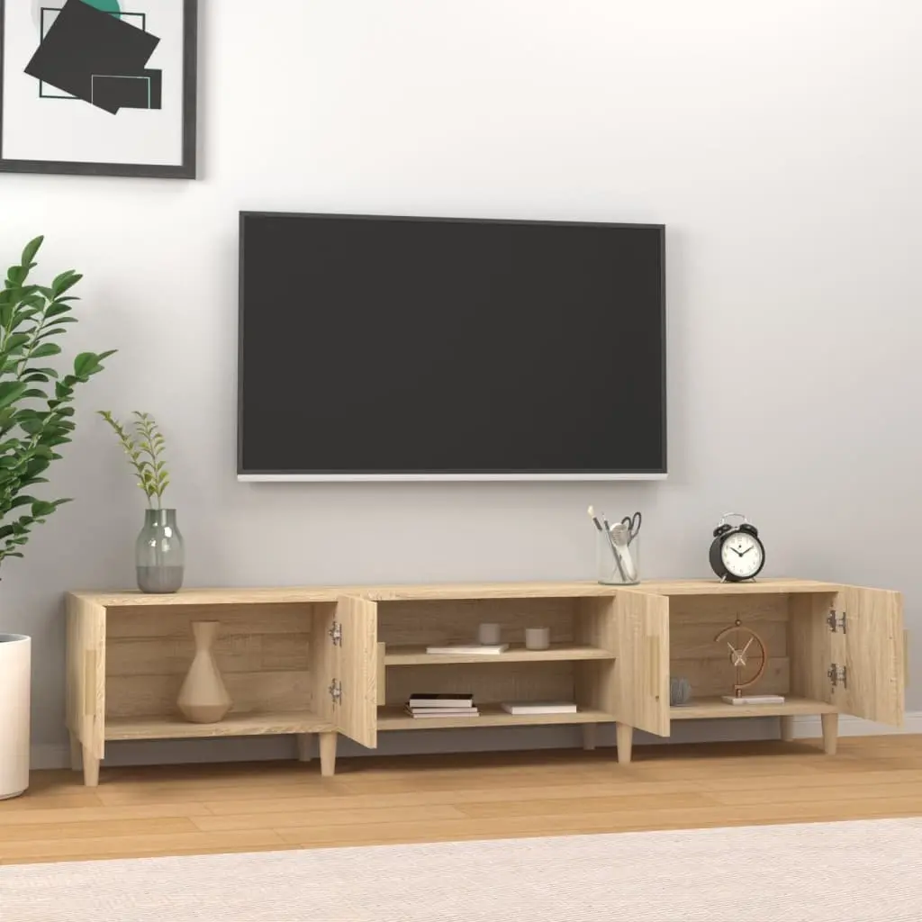 Brown Engineered Wood TV Cabinet with Storage