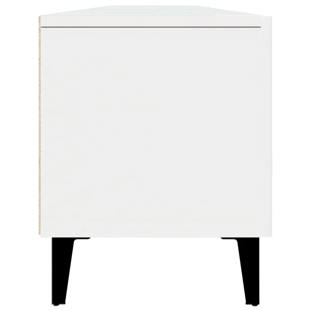 White Engineered Wood TV Cabinet with 4 Doors