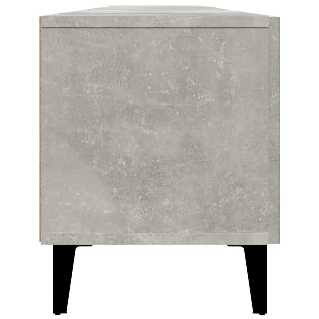 Grey TV Cabinet Storage Unit with 4 Doors and Compartments