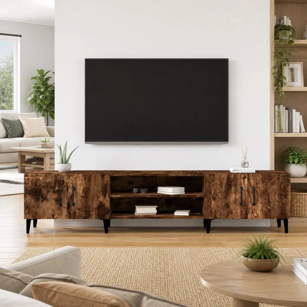 Brown TV Cabinet 180x31.5x40 cm with Doors