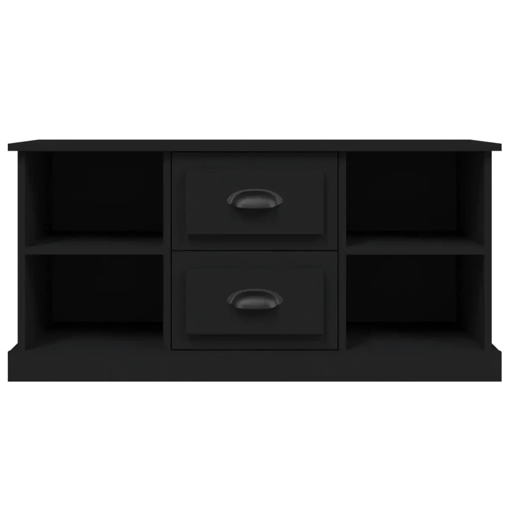 TV Cabinet Black 99.5x35.5x48 cm Storage Unit with Drawers and Shelves