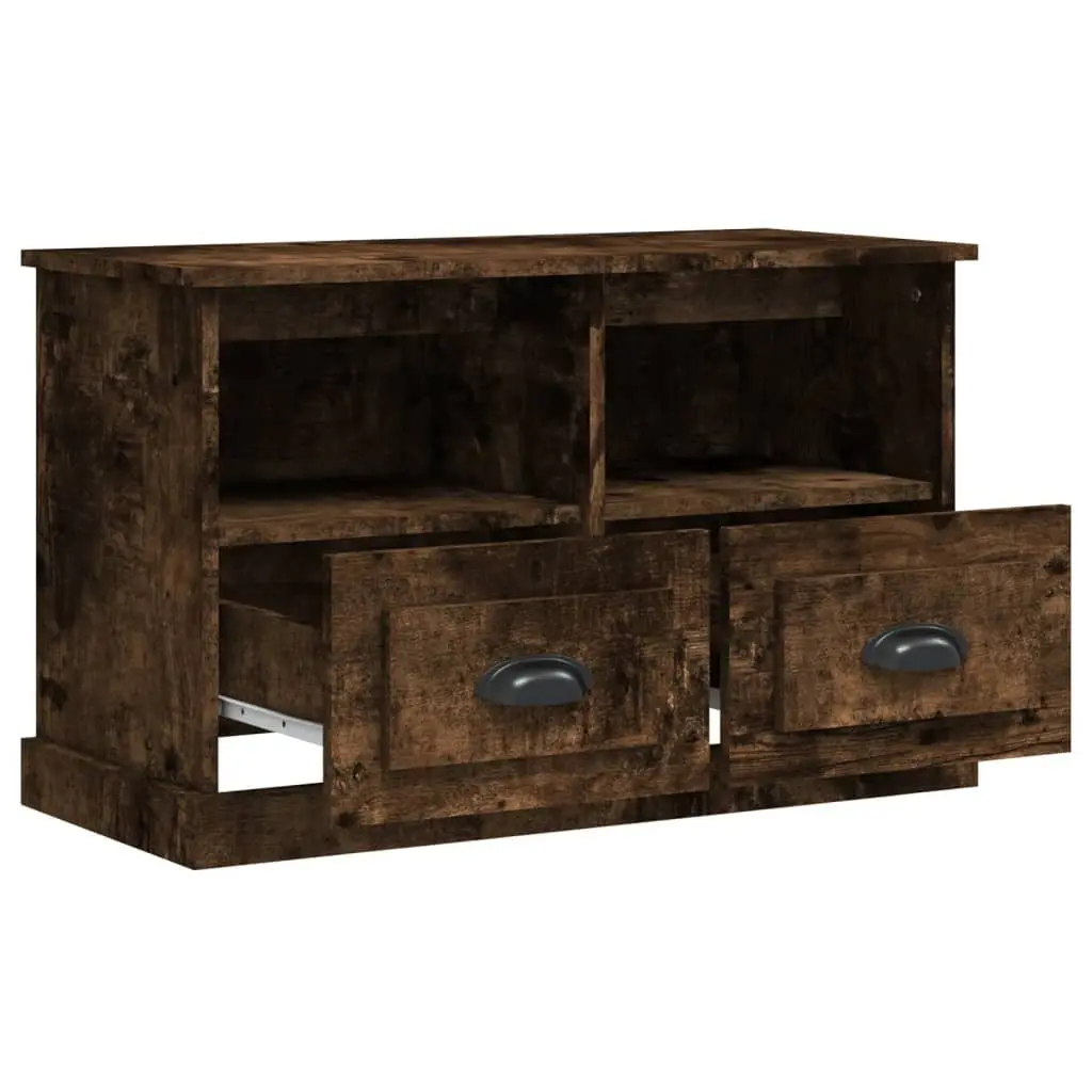 Brown Engineered Wood TV Cabinet with Storage Drawers