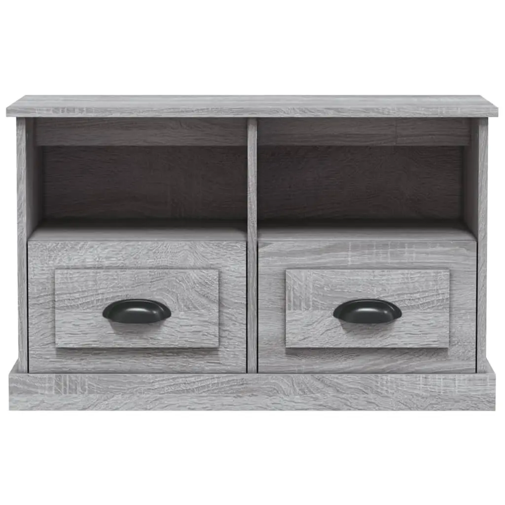 TV Cabinet Engineered Wood 80x35x50cm Grey Storage Unit Drawers