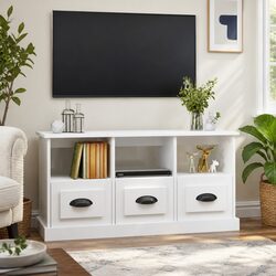 Stylish White High Gloss TV Cabinet 100x35x50cm
