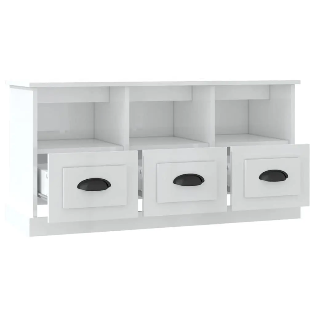 White High Gloss TV Cabinet 100x35x50cm