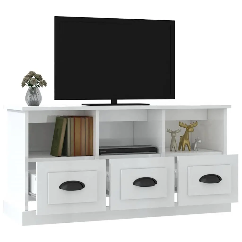 White High Gloss TV Cabinet 100x35x50cm
