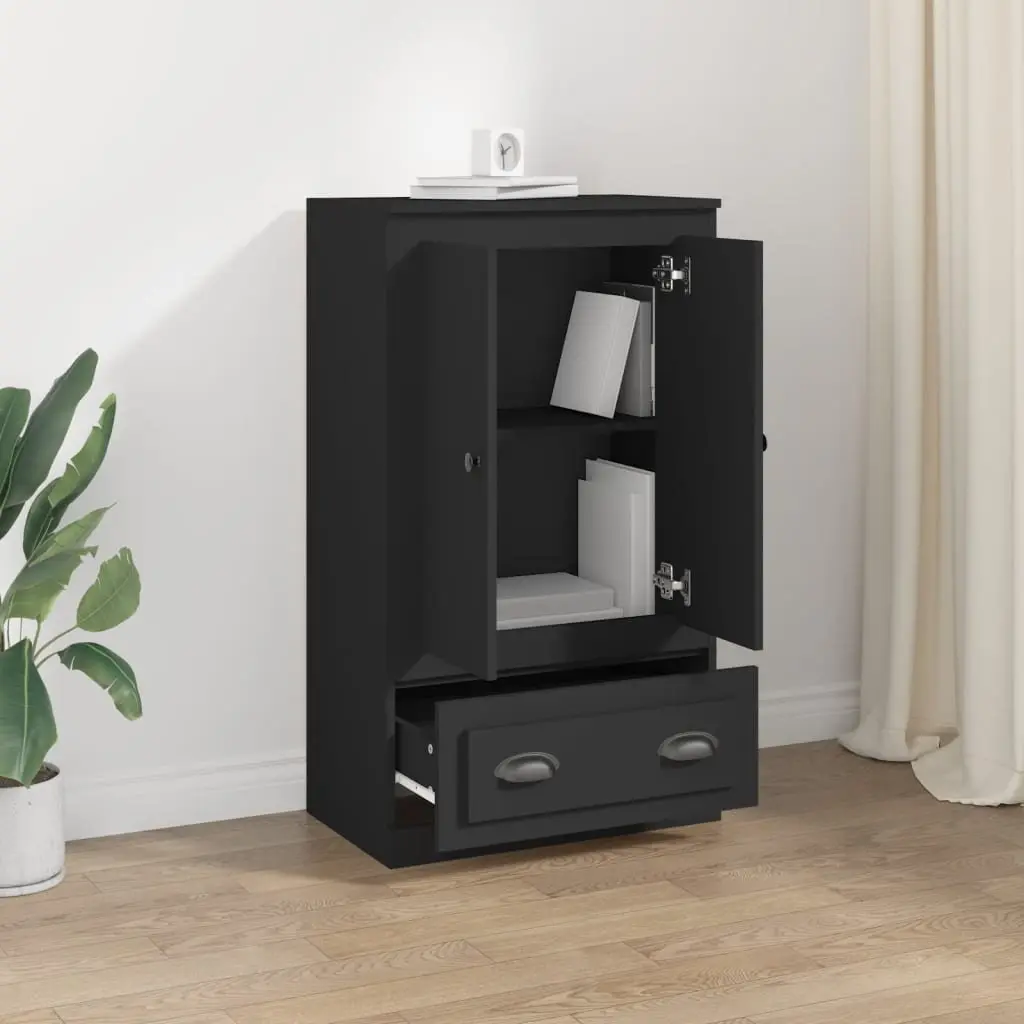 Black Highboard Sideboard Cabinet with Storage