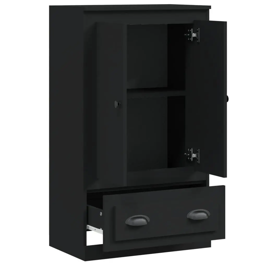 Black Highboard Sideboard Cabinet with Storage