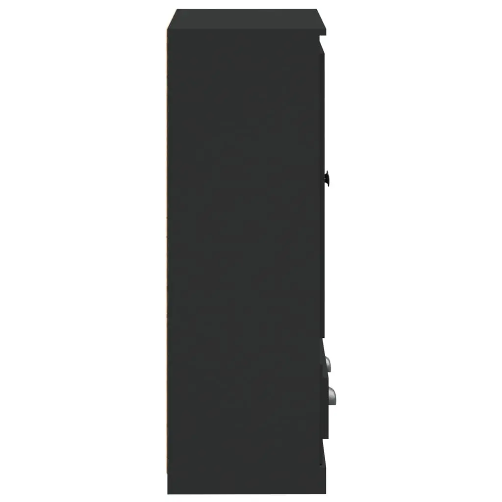 Black Highboard Sideboard Cabinet with Storage