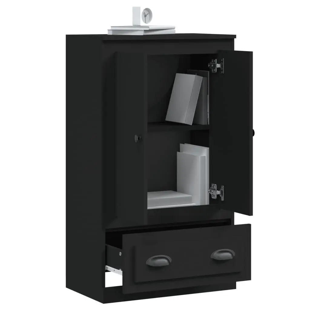 Black Highboard Sideboard Cabinet with Storage