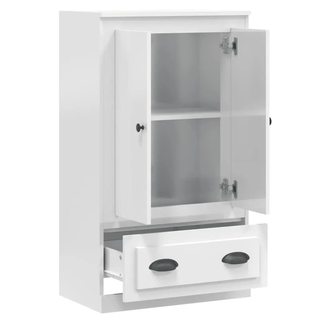 White High Gloss Highboard Storage Cabinet