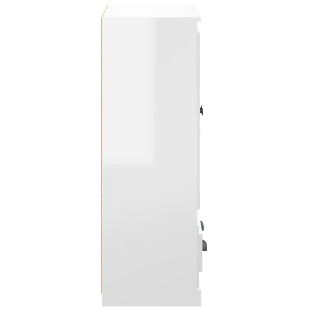 White High Gloss Highboard Storage Cabinet