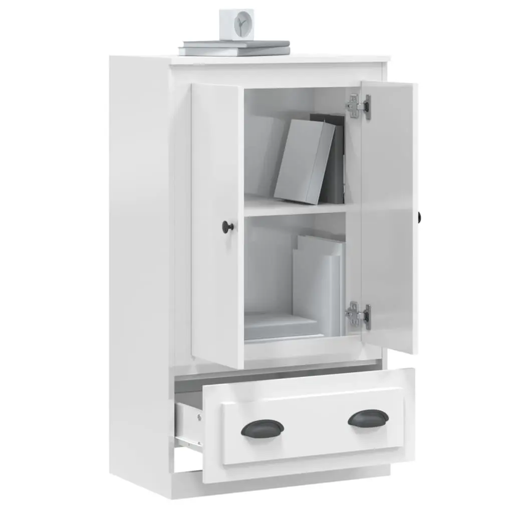 White High Gloss Highboard Storage Cabinet