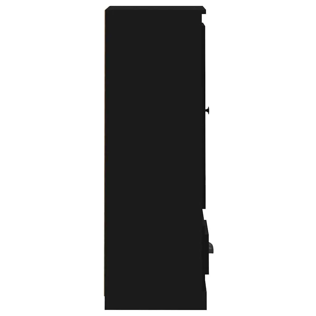 Black Highboard Sideboard with Storage Options