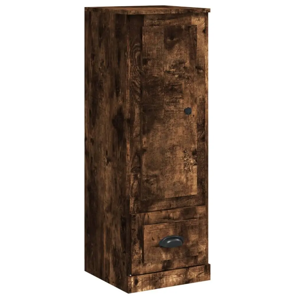 Highboard Engineered Wood 36 x 35.5 x 103.5 cm Brown Smoked Oak Storage Cabinet Sideboard Buffet Display Cupboard