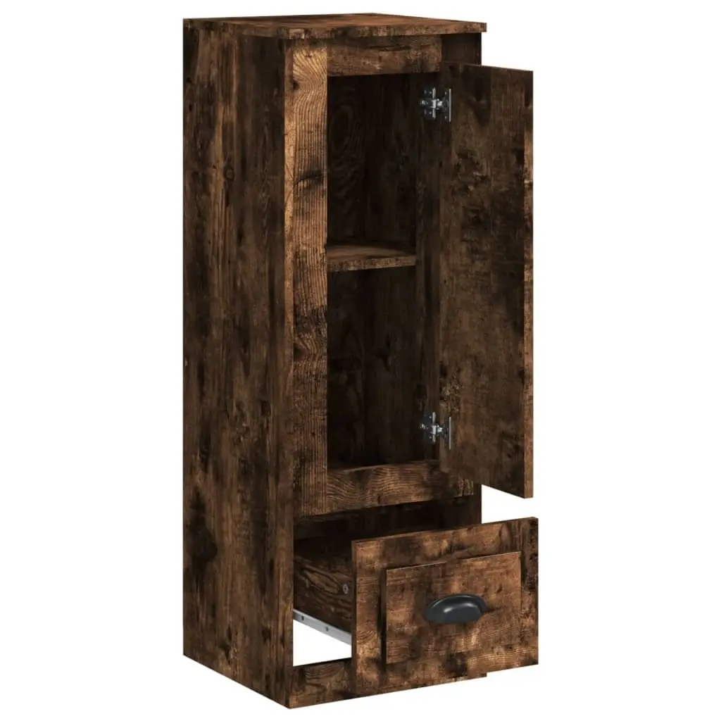 Highboard Engineered Wood 36 x 35.5 x 103.5 cm Brown Smoked Oak Storage Cabinet Sideboard Buffet Display Cupboard