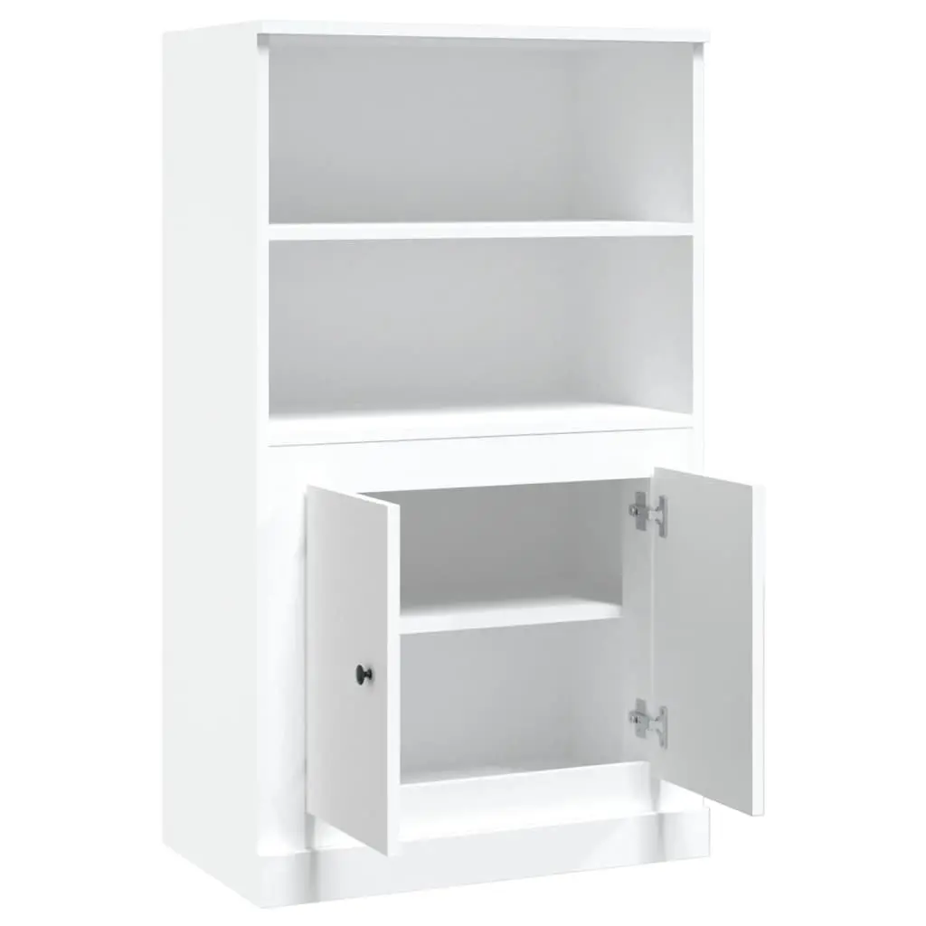 Highboard Storage Cabinet Engineered Wood 60 x 35.5 x 103.5 cm White