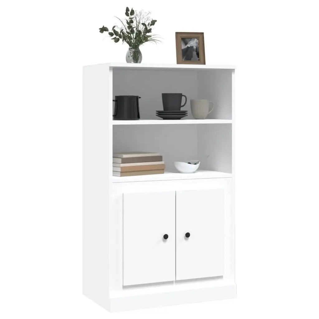 Highboard Storage Cabinet Engineered Wood 60 x 35.5 x 103.5 cm White