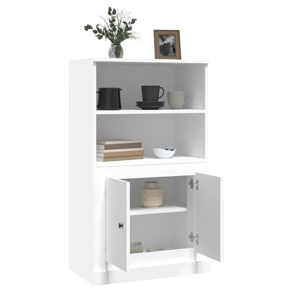 Highboard Storage Cabinet Engineered Wood 60 x 35.5 x 103.5 cm White