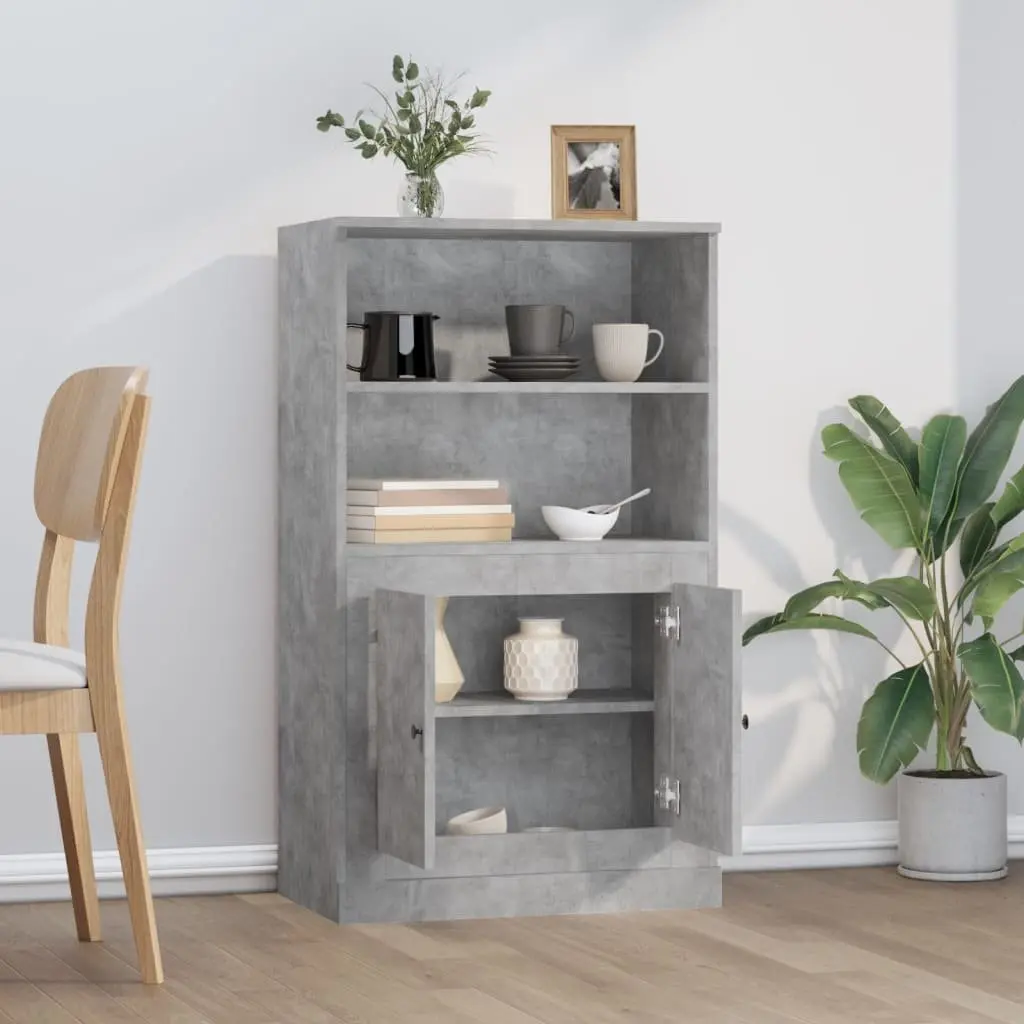 Grey Highboard Sideboard with Ample Storage Space