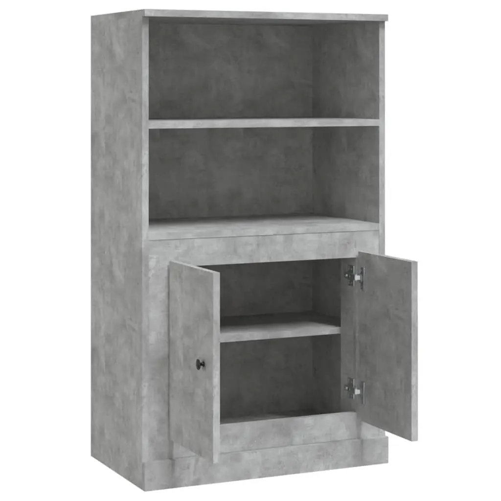 Grey Highboard Sideboard with Ample Storage Space