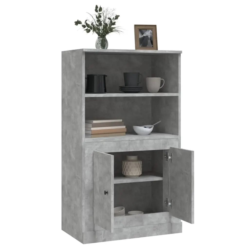 Grey Highboard Sideboard with Ample Storage Space
