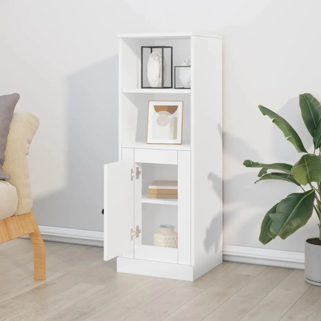 White Highboard Storage Cabinet 36x35.5x103.5cm