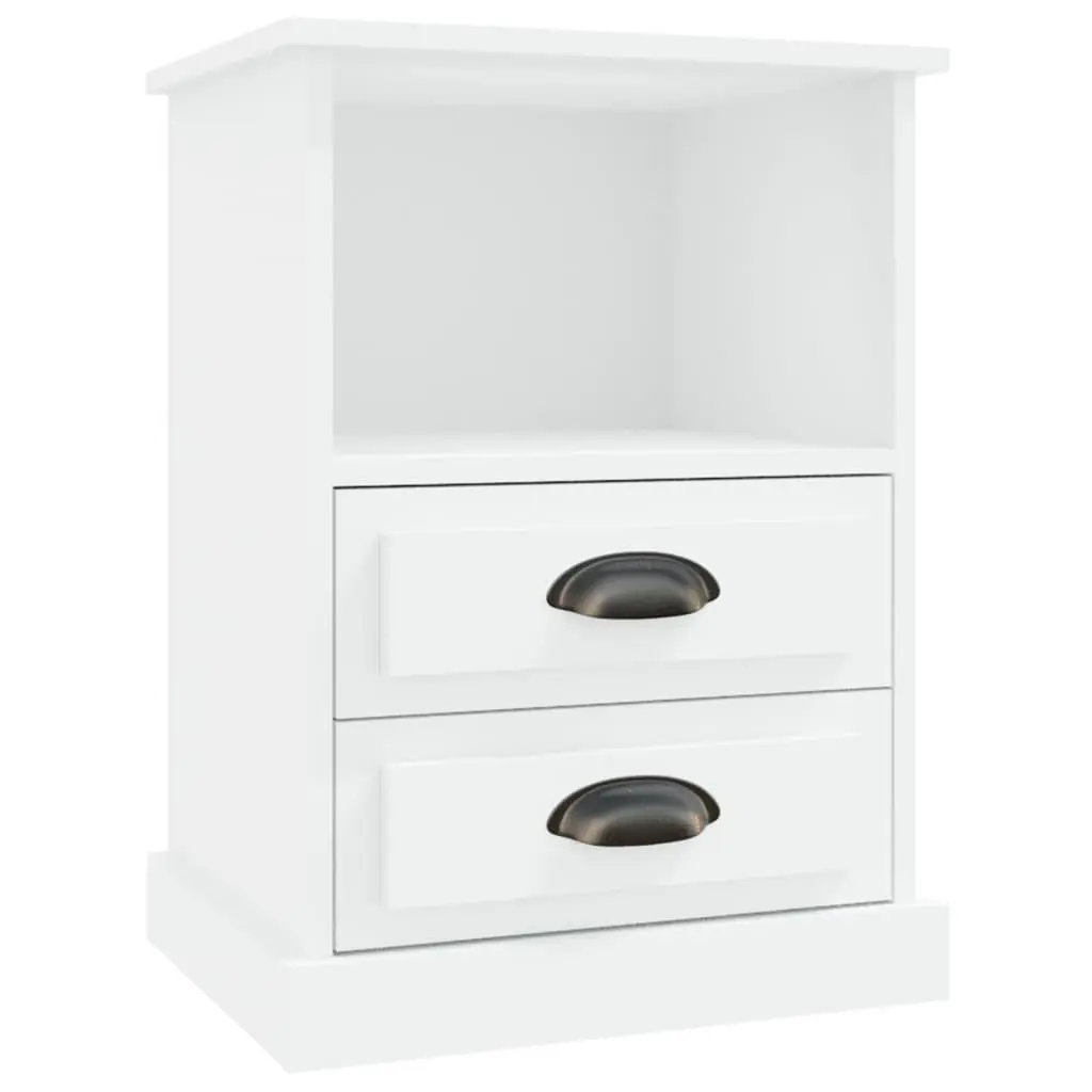 White Bedside Cabinets 2 pcs with Drawers