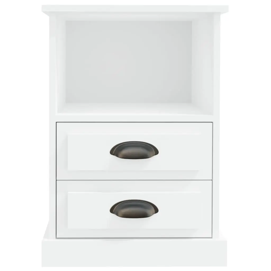White Bedside Cabinets 2 pcs with Drawers