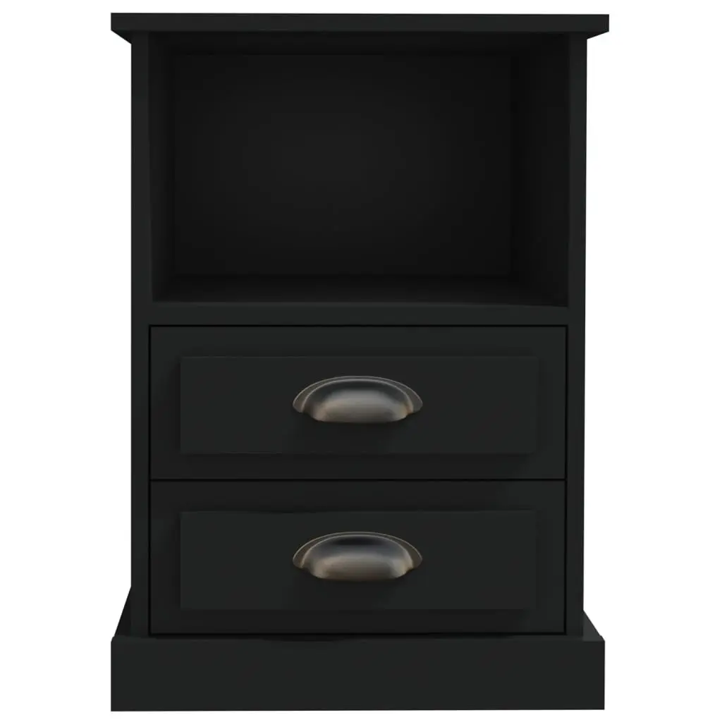 Bedside Cabinets Engineered Wood 43x36x60 cm Black 2 Piece
