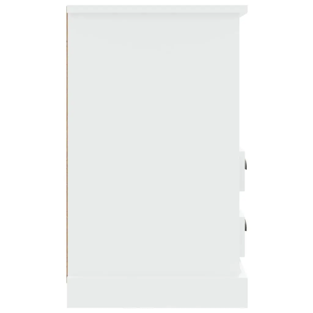 Bedside Cabinets 2 pcs White High Gloss Storage Drawers Nightstand Side Table