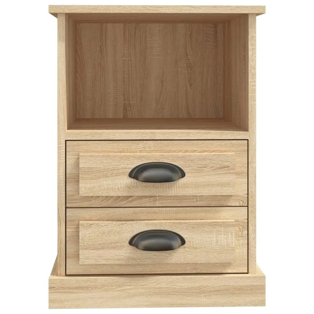 Sonoma Oak Bedside Table Cabinet with 2 Drawers