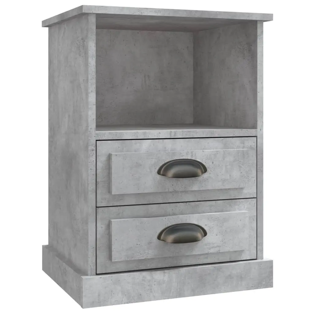 Grey Bedside Cabinet with Two Drawers