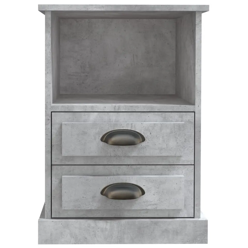 Grey Bedside Cabinet with Two Drawers