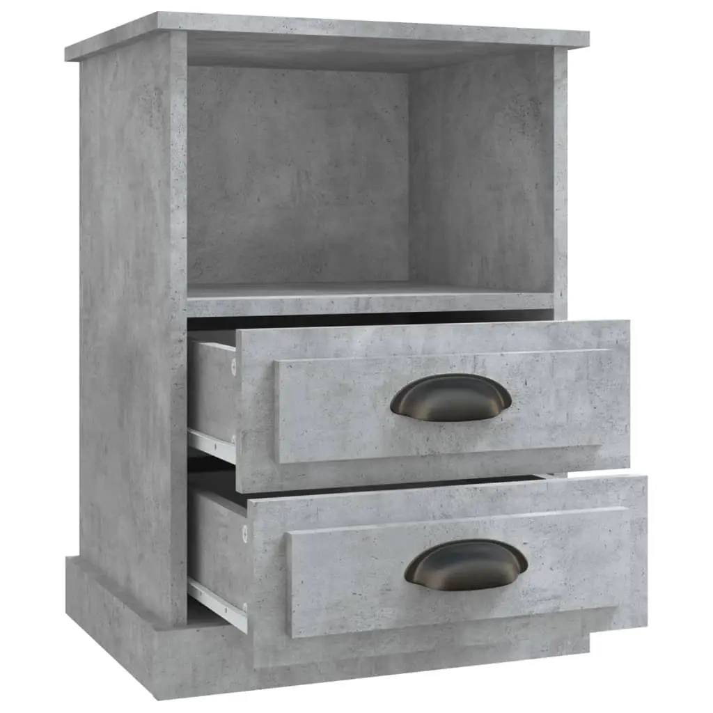 Grey Bedside Cabinet with Two Drawers