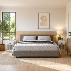 White Nightstand with Storage Compartments