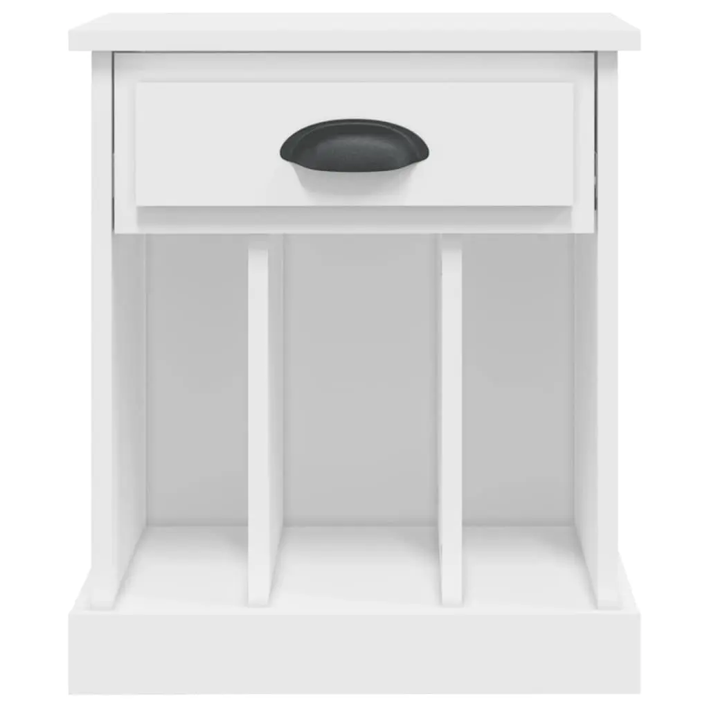 White Nightstand with Storage Compartments
