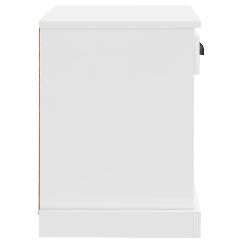 White Nightstand with Storage Compartments
