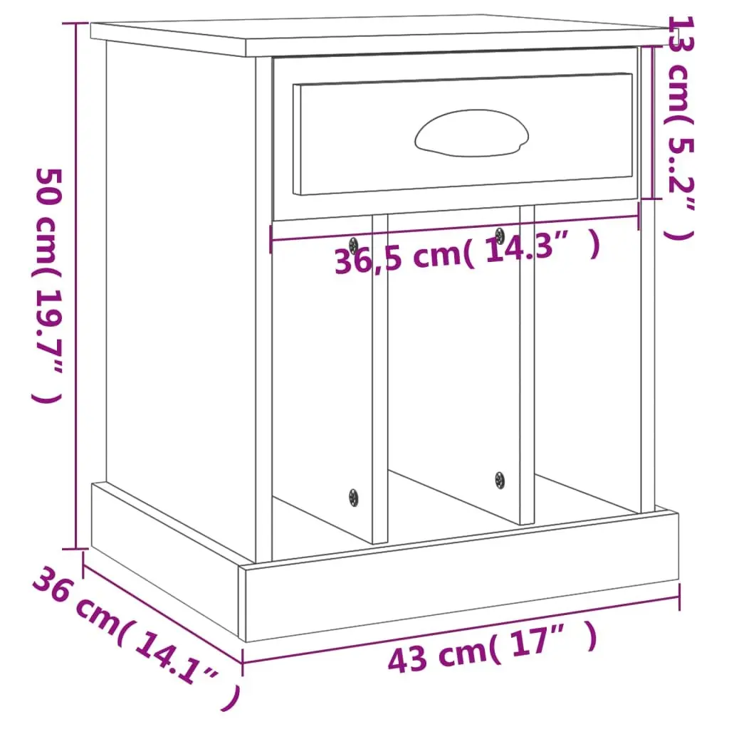 High Gloss White Bedside Cabinet with Storage Compartments