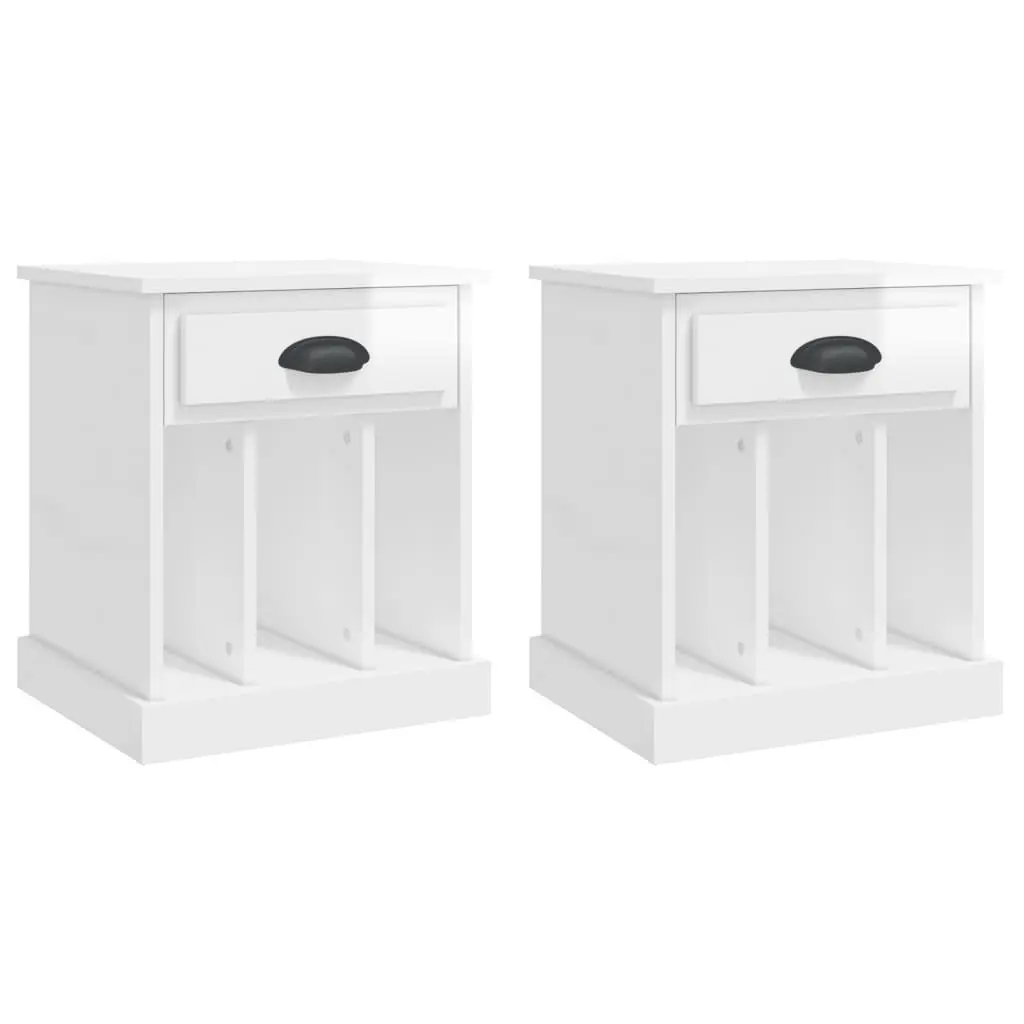 High Gloss White Bedside Cabinets with Ample Storage