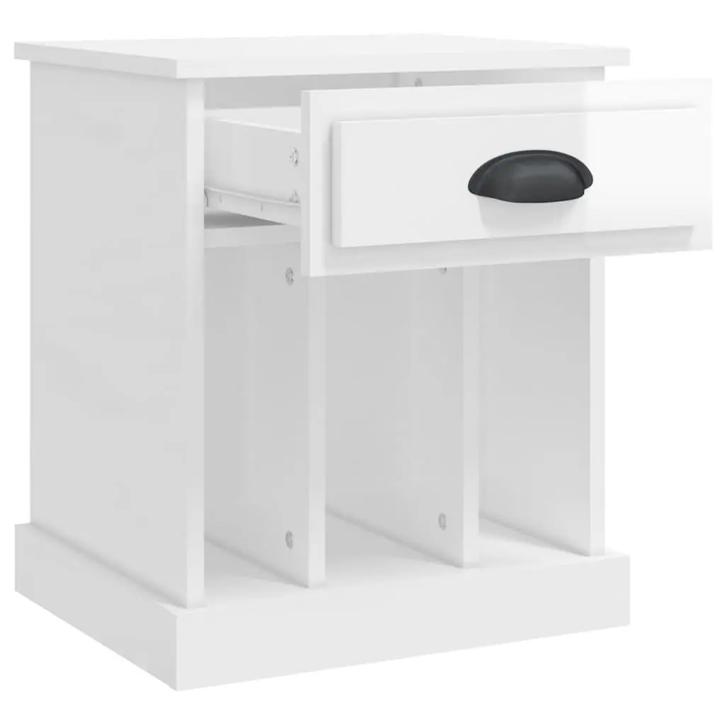 High Gloss White Bedside Cabinets with Ample Storage