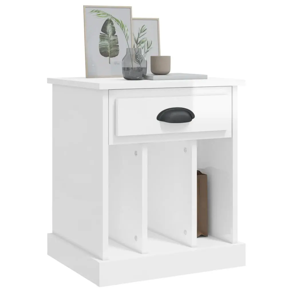 High Gloss White Bedside Cabinets with Ample Storage